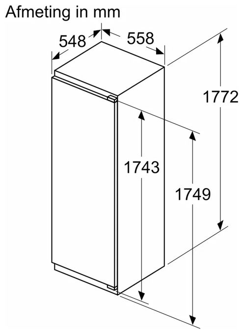 310 l 177,5 cm Einbaukühlschrank EEK: C 73 kWh Jahr iQ500 KI81RADC0 