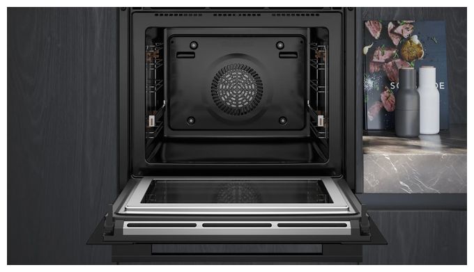 Einbaubackofen groß AutoClean Mikrowelle iQ700 HM776GKB1 