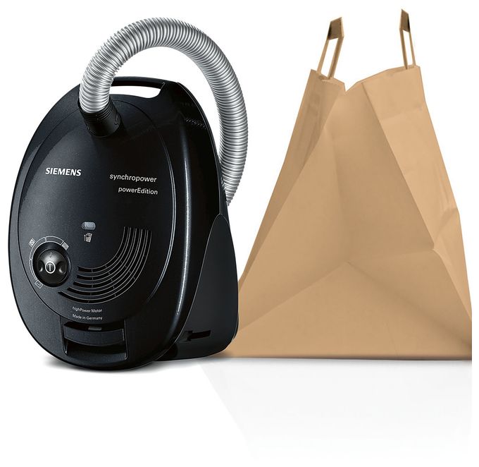 Bodenstaubsauger mit Staubbeutel 600 W Hygienefilter  VS06A212 (Schwarz) 