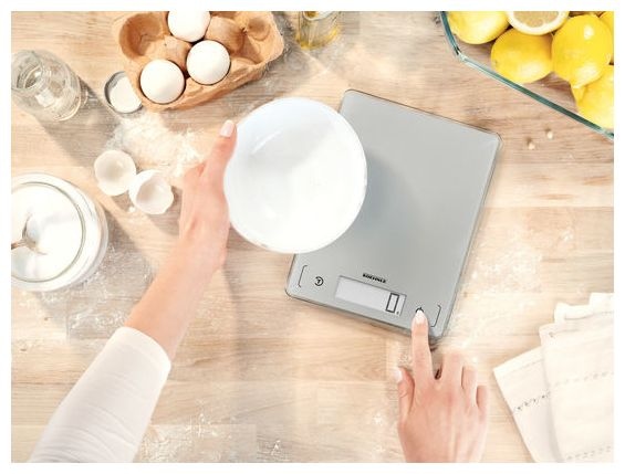 Elektronische Küchenwaage bis 10 kg Genauigkeit 1 g  61504 Page Comfort 300 (Silber) 