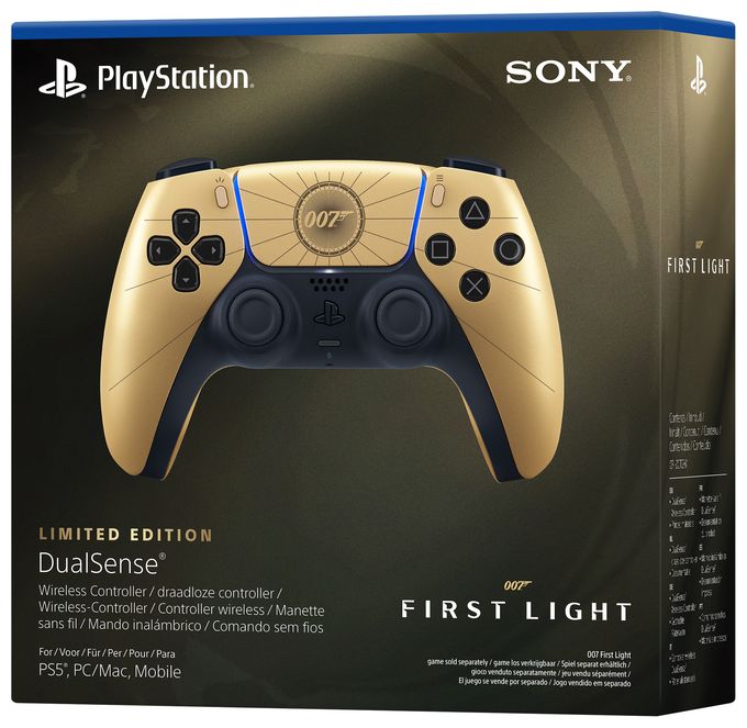 Analog / Digital Gamepad für PlayStation 5, Android, MAC, PC, iOS  DualSense Wireless Controller - 007 First Light Limited Edition (Schwarz, Gold) 