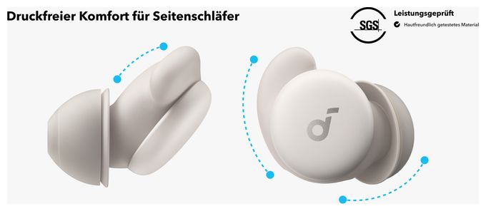 In-Ear Bluetooth Kopfhörer kabellos 10 h Laufzeit IPX4  Sleep A20 (Weiß) 