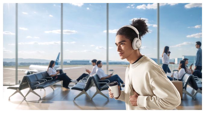 Ohraufliegender Bluetooth Kopfhörer kabellos  Space One Pro (Weiß) 