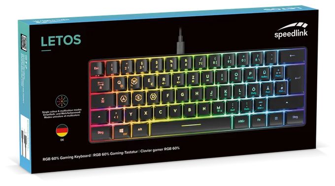 RGB-LED Gaming Tastatur RF kabellos + USB  SL-670014 (Schwarz) 