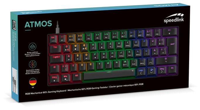 RGB-LED Gaming Tastatur USB  SL-670015 (Schwarz) 