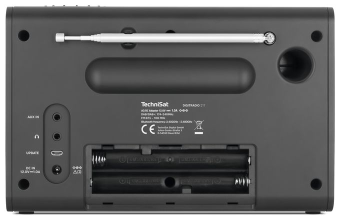 Bluetooth DAB+, FM, VHF Radio Tragbar  Digitradio 217 (Schwarz) 