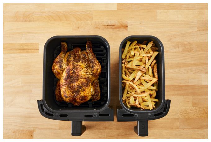 Doppel Heißluftfritteuse 8,3 l 2700 W  EY905D Dual Easy Fry & Grill (Edelstahl) 