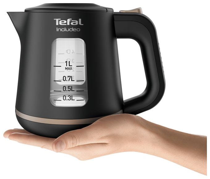 1,0 l Wasserkocher 2400 W  KI533811 Includeo (Schwarz) 