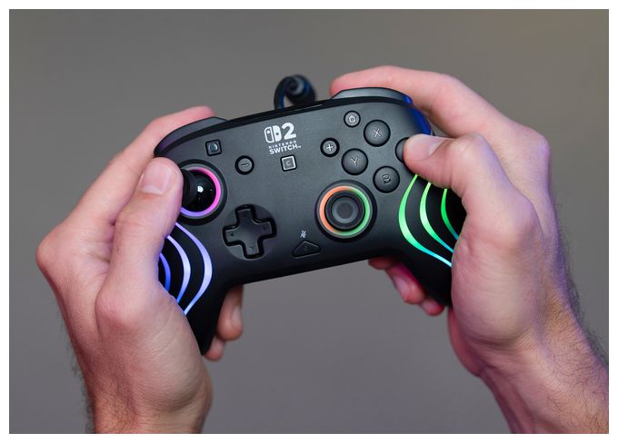 Gamepad für Nintendo Switch, Nintendo Switch 2, Nintendo Switch OLED  Afterglow Wave Wired Controller (Schwarz) 