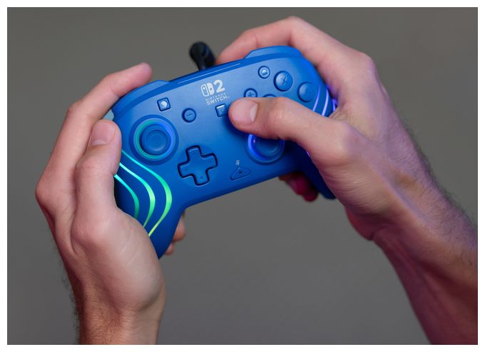 Gamepad für Nintendo Switch, Nintendo Switch 2, Nintendo Switch OLED  Afterglow Wave Wired Controller (Blau) 