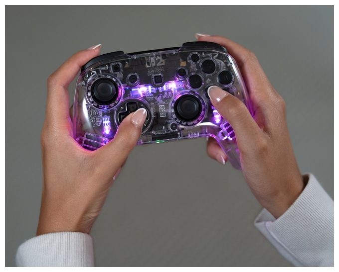 Gamepad für Nintendo Switch, Nintendo Switch 2, Nintendo Switch Lite, Nintendo Switch OLED  Afterglow Wave Wireless Controller (Durchscheinend) 