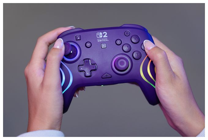 Gamepad für Nintendo Switch, Nintendo Switch 2, Nintendo Switch Lite, Nintendo Switch OLED  Afterglow Wave Wireless Controller (Violett) 