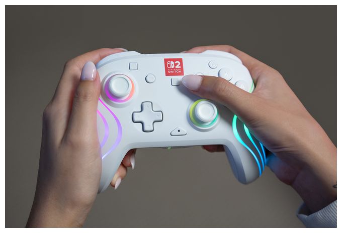 Gamepad für Nintendo Switch, Nintendo Switch 2, Nintendo Switch Lite, Nintendo Switch OLED  Afterglow Wave Wireless Controller (Weiß) 