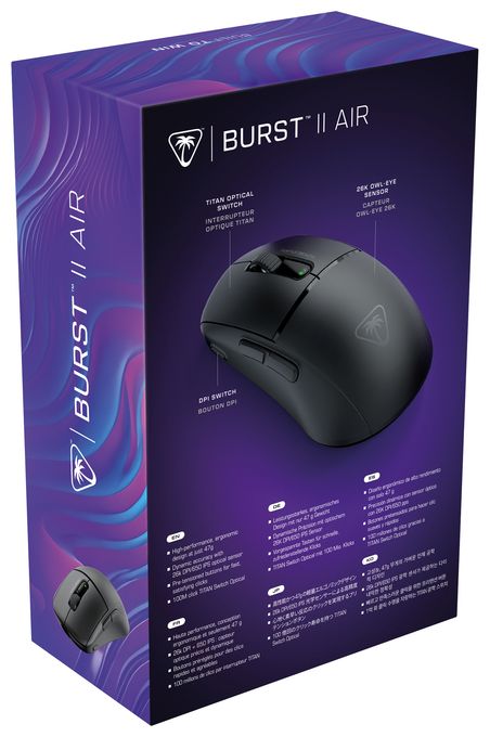 26000 DPI Gaming Maus Optisch  Burst II Air (Schwarz) 