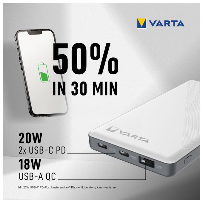 10000 mAh Powerbank USB Typ-C  Energy (Schwarz/Weiß) 