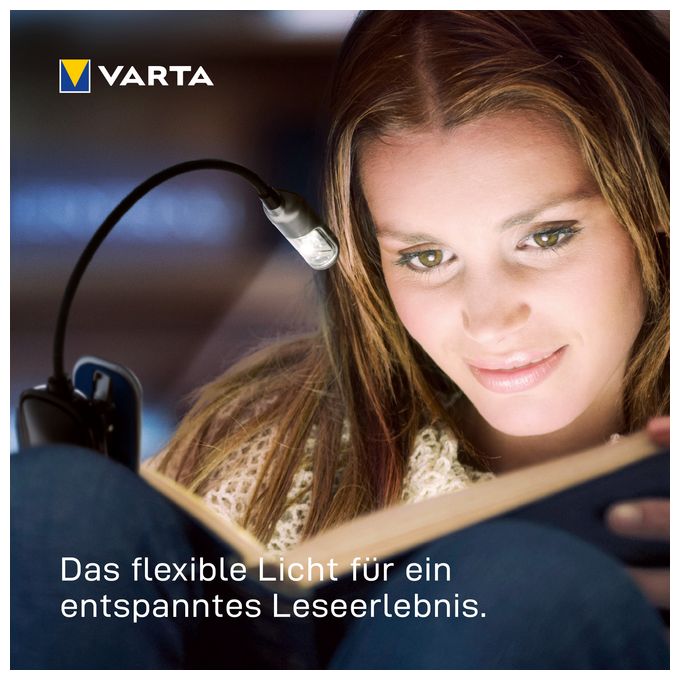 Leselampe LED inkl. 2x CR2032 Batterien, Book Light, Klemmlampe, Leselicht für Buch, Tastatur, Tischleuchte für Notenständer 