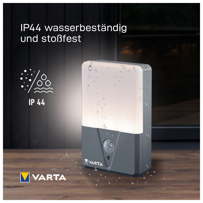LED Wandbeleuchtung für den Außenbereich Warmweiß Batterie  Motion Sensor Outdoor Light (Grau/Weiß) 