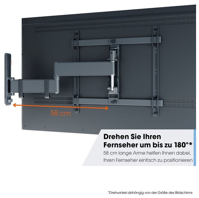 Wand Halterung 180° bis 165,1 cm (65") 25 kg 0 - 20° neigbar TVM3445 