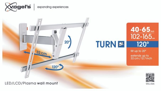 Wand Halterung 120° bis 165,1 cm (65") 30 kg 0 - 20° Wall 2325 
