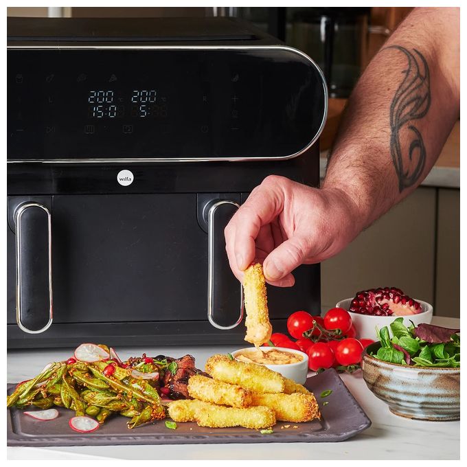 Doppel Heißluftfritteuse 11 l  AF-2x50 Dual (Schwarz) 