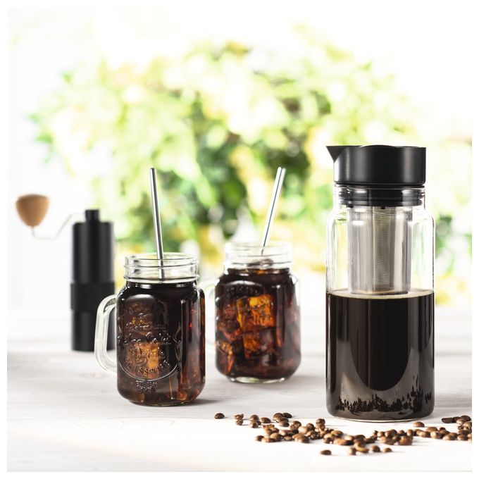5 Tassen Filterkaffeemaschine (Schwarz, Transparent) 111254 Cold Brew Kaffeebereiter 