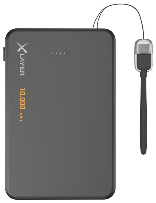 1000 mAh Powerbank USB Typ-C Kabelloses Laden  MagFix Pro (Schwarz) 