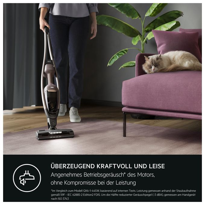 Handstaubsauger Beutellos bis 55 min Laufzeit 25,2 V  AS62A252XN Serie 6000 (Braun, Walnuss) 