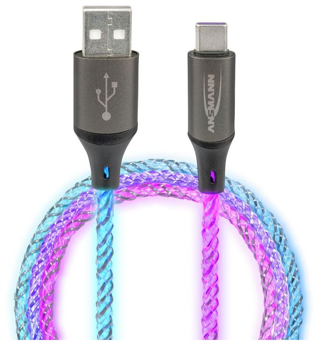 0,48 Gbit/s Stecker Rundkabel USB A auf USB C bis 60 W 1 m  1700-0158 (Mehrfarbig) 