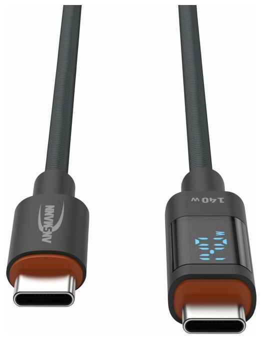 0,48 Gbit/s Stecker Rundkabel USB C auf USB C bis 140 W 1,2 m  1700-0176 (Anthrazit) 