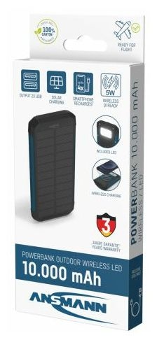 10000 mAh Powerbank USB Typ-C  PB212W (Schwarz, Blau) 