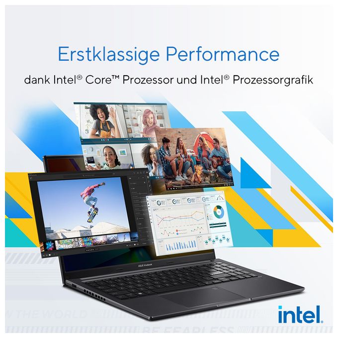 2K Ultra HD Notebook 39,6 cm (15.6 Zoll) 2880 x 1620 Pixel 512 GB SSD Intel® Core™ i9 max. 5,4 GHz  Vivobook 15 Oled X1505VA-MA921 (Silber) 