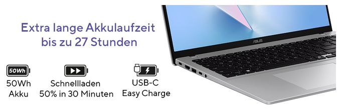 WUXGA Notebook 40,6 cm (16 Zoll) 1920 x 1200 Pixel 1 TB SSD Windows 11 Home Qualcomm Snapdragon max. 3 GHz  Vivobook X1607QA-MB054W Copilot+ PC (Silber) 