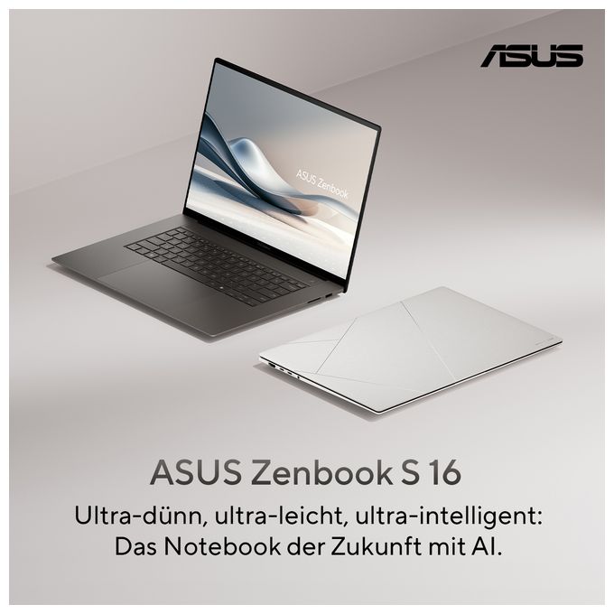 2K Ultra HD Notebook 40,6 cm (16 Zoll) 2880 x 1800 Pixel 1 TB SSD Windows 11 Pro AMD Ryzen 9 max. 5,1 GHz  Zenbook S16 UM5606WA-RK160X (Grau) 