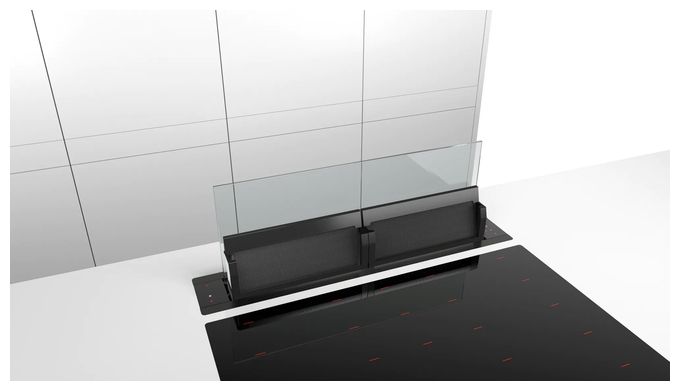 Dunstabzugshaube Tisch 80 cm Abluft/Umluft (Schwarz/Transparent) Serie 8 DDW88MM65 