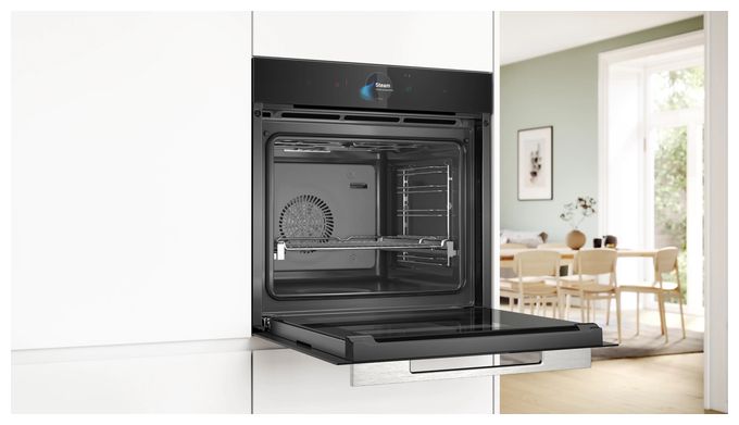 Einbaubackofen groß Dampfgaren AutoClean Serie 8 HSG738DB2 