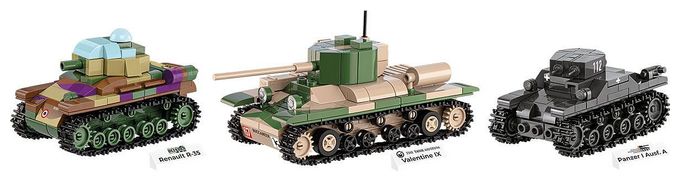 Renault R35 - Valentine IX - Panzer I 