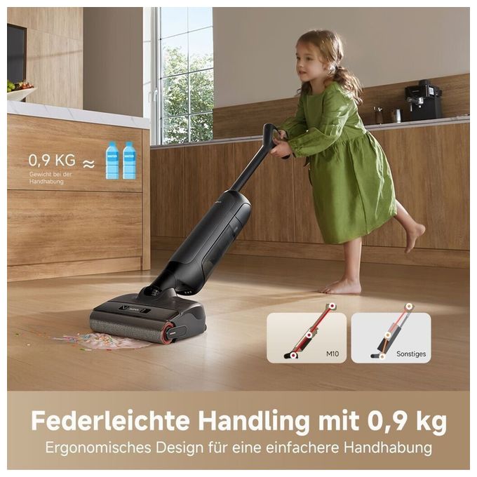 Naß-/Trockensauger bis 40 min Laufzeit für bis zu  300 m² Reinigungsfläche 4 Ah 18000 Pascal bis 0,7 l Schmutzwasser Mova M10 