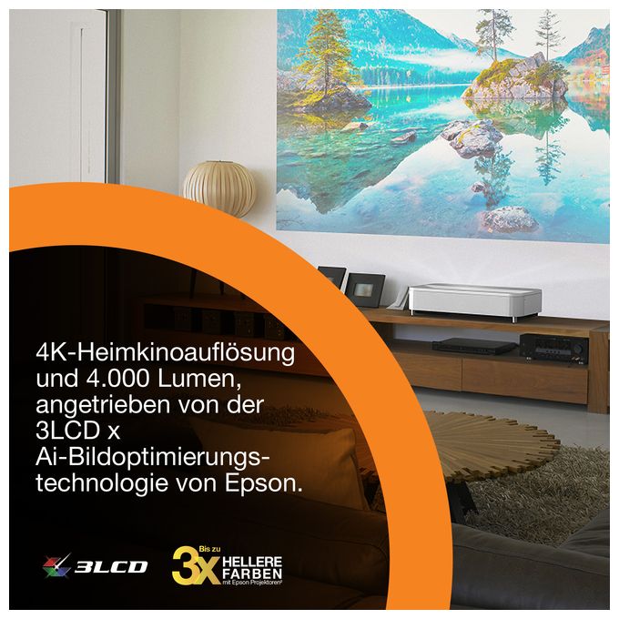 UHD 4K (3840x2160) 3LCD Laser 4000 ANSI Lumen  EH-LS970W (Weiß) 