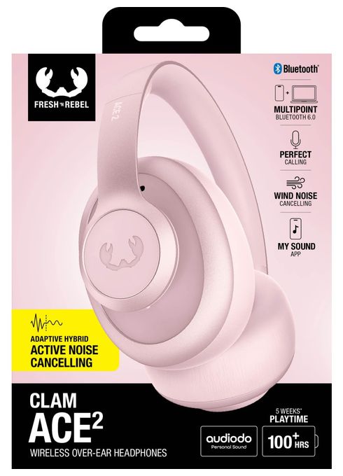 Over Ear Bluetooth Kopfhörer kabellos 100 h Laufzeit USB Typ-C  Clam Ace 2 (Pink) 