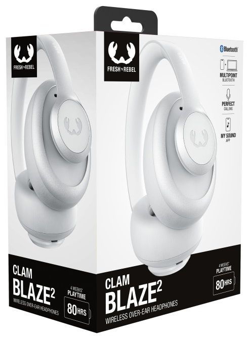 Ohraufliegender Bluetooth Kopfhörer kabellos 80 h Laufzeit USB Typ-C  Clam Blaze 2 (Grau) 