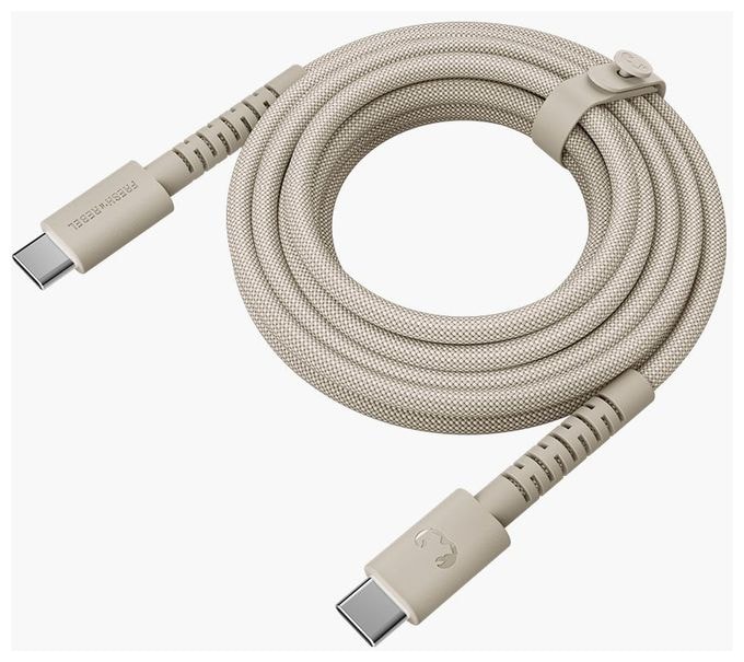Stecker Rundkabel USB C auf USB C bis 100 W 2 m  FlexWave (Beige) 