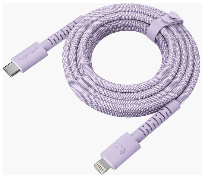 Stecker Rundkabel Lightning auf USB C bis 30 W 2 m  FlexWave (Violett) 