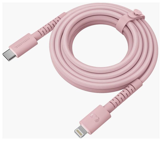 Stecker Rundkabel Lightning auf USB C 2 m  FlexWave (Pink) 