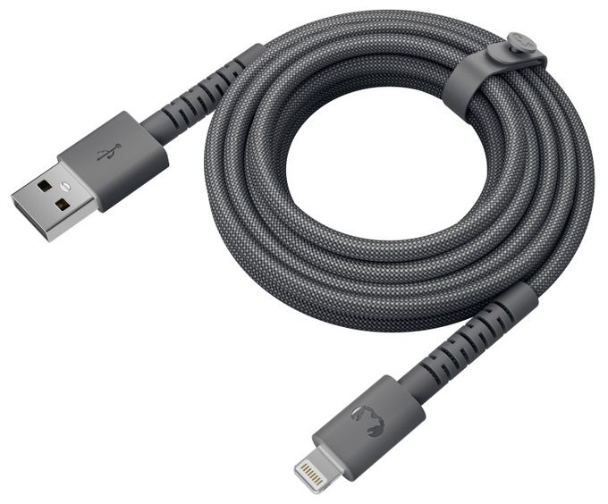 Stecker Rundkabel Lightning auf USB A 2 m  FlexWave (Grau) 
