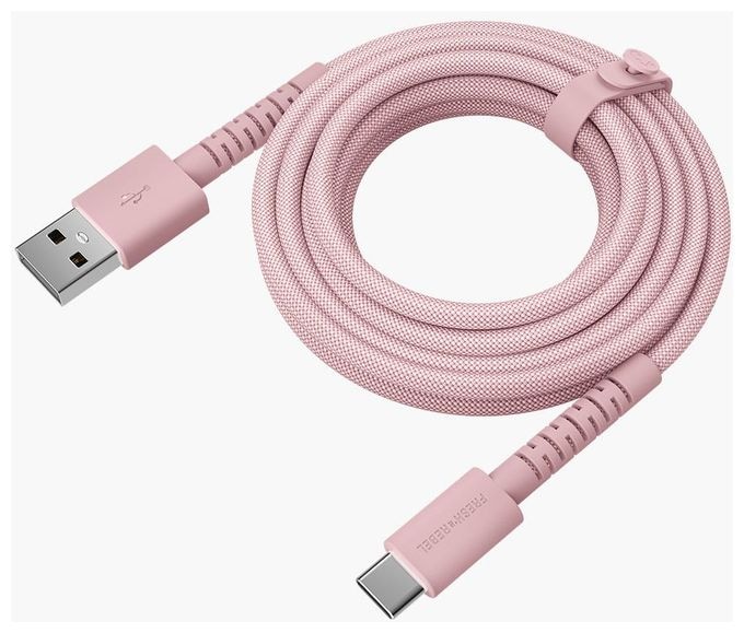 Stecker Rundkabel USB A auf USB C 2 m  FlexWave (Pink) 