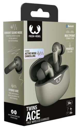In-Ear Bluetooth Kopfhörer Kabellos TWS IPX4 USB Typ-C  Twins Ace (Grün) 