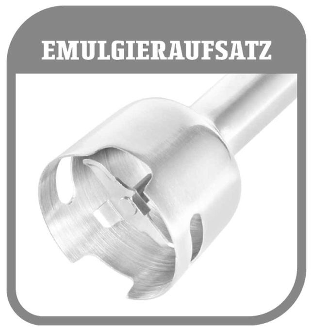 Stabmixer 1200 W 20 Stufen  40972 Design Power Stabmixer Set 5-in-1 (Schwarz, Edelstahl) 