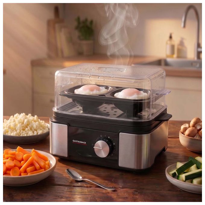 Eierkocher für 6 Eier  42803 EasyCook 6 (Schwarz, Edelstahl) 