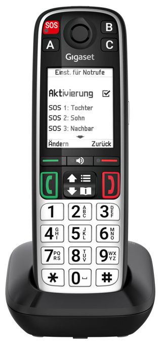 Analoges/DECT-Telefon  Easy 500 (Schwarz, Silber) 