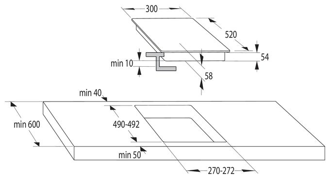 30 cm Induktions Kochfeld/Herdplatte 2 Zone(n) GI3201BC autarkes 
